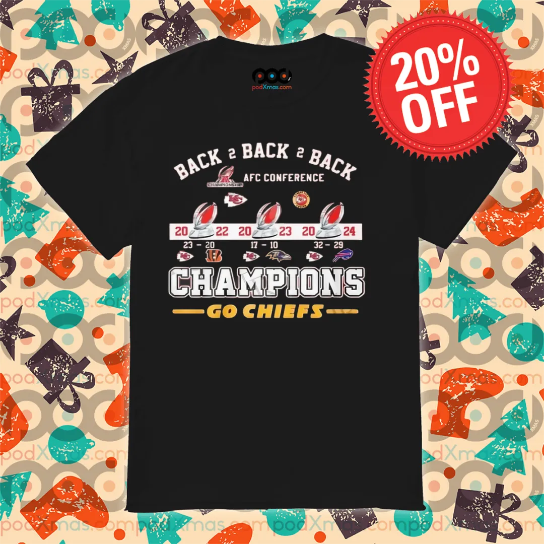 Back 2 Back 2 Back AFC Conference Champions Go Chiefs Kansas City Chiefs Shirt