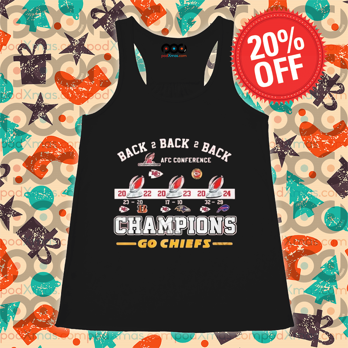 Back 2 Back 2 Back AFC Conference Champions Go Chiefs Kansas City Chiefs Shirt