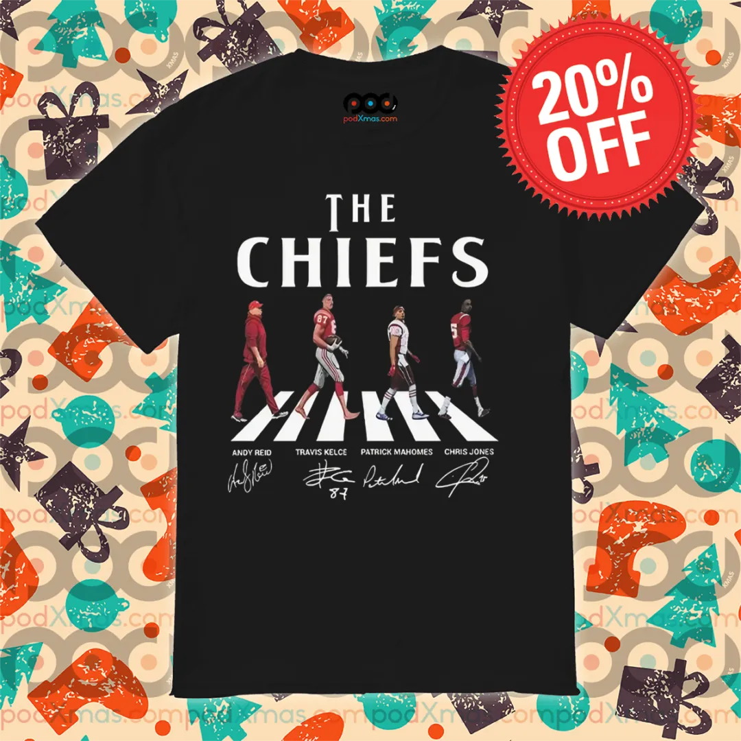 Chiefs Walking Abbey Road Andy Reid Travis Kelce Patrick Mahomes Chris Jones Signatures Shirt