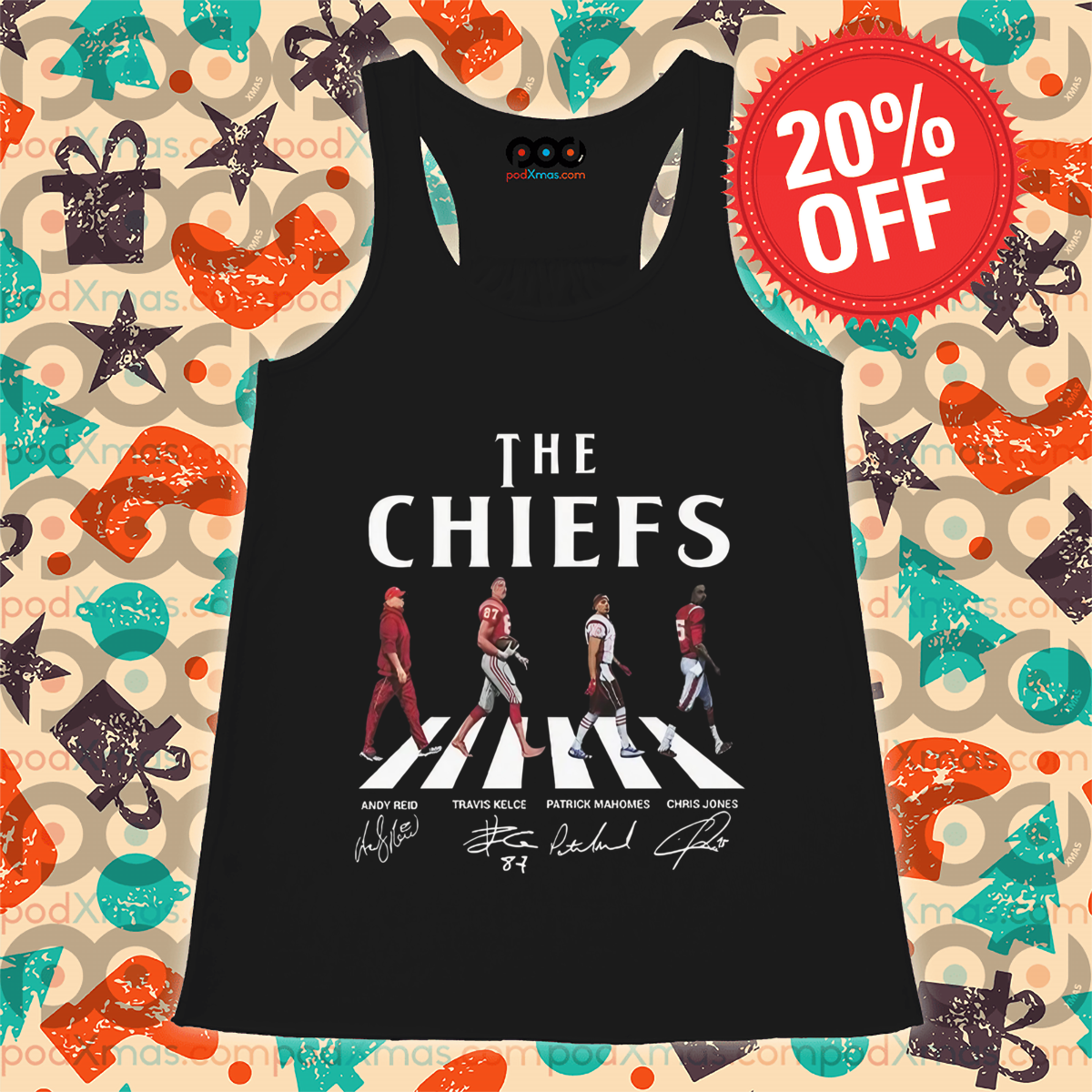 Chiefs Walking Abbey Road Andy Reid Travis Kelce Patrick Mahomes Chris Jones Signatures Shirt