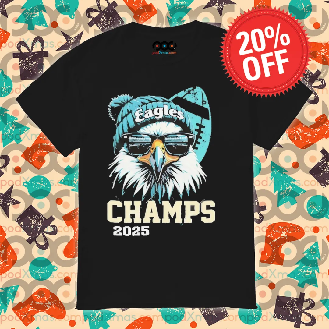 Eagles Bird Sunglasses Champs 2025 Shirt