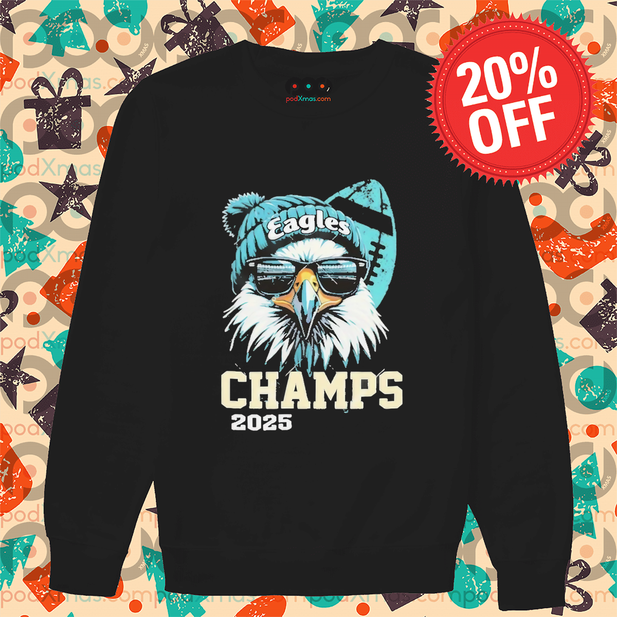 Eagles Bird Sunglasses Champs 2025 Shirt