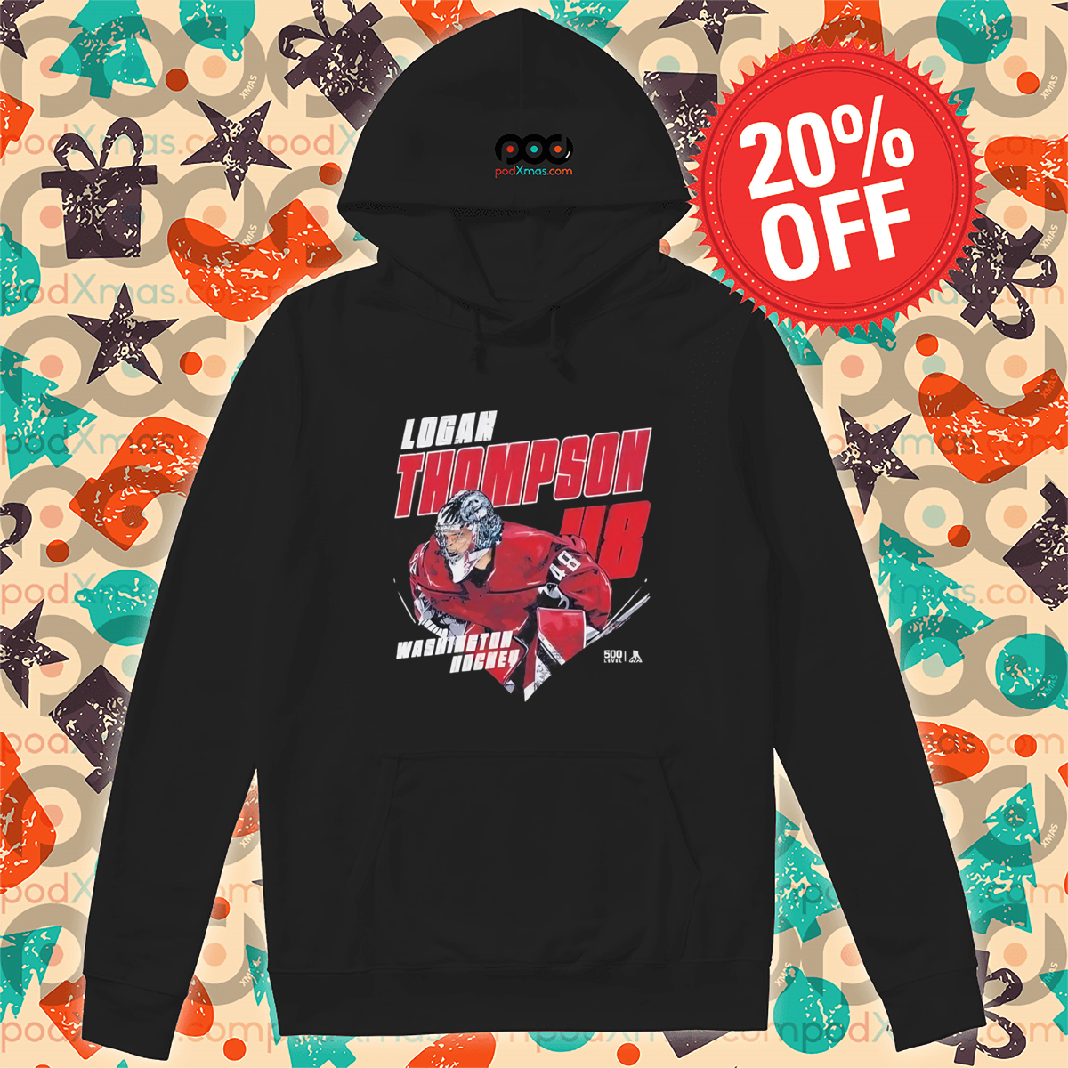 Logan Thompson Washington Hockey Diamond Shirt
