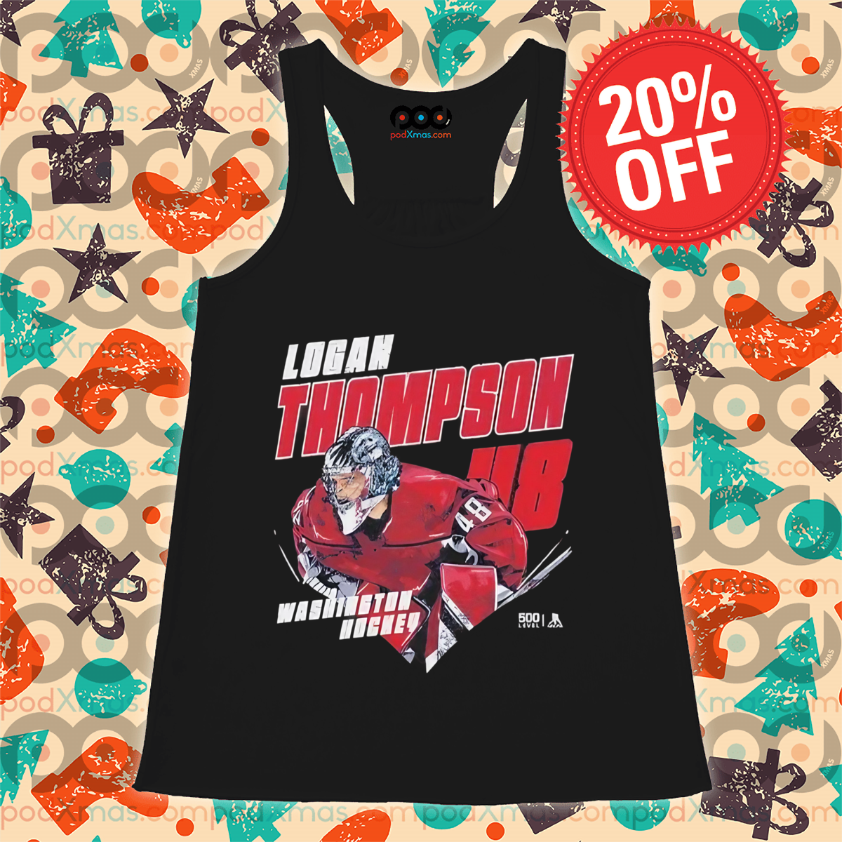 Logan Thompson Washington Hockey Diamond Shirt