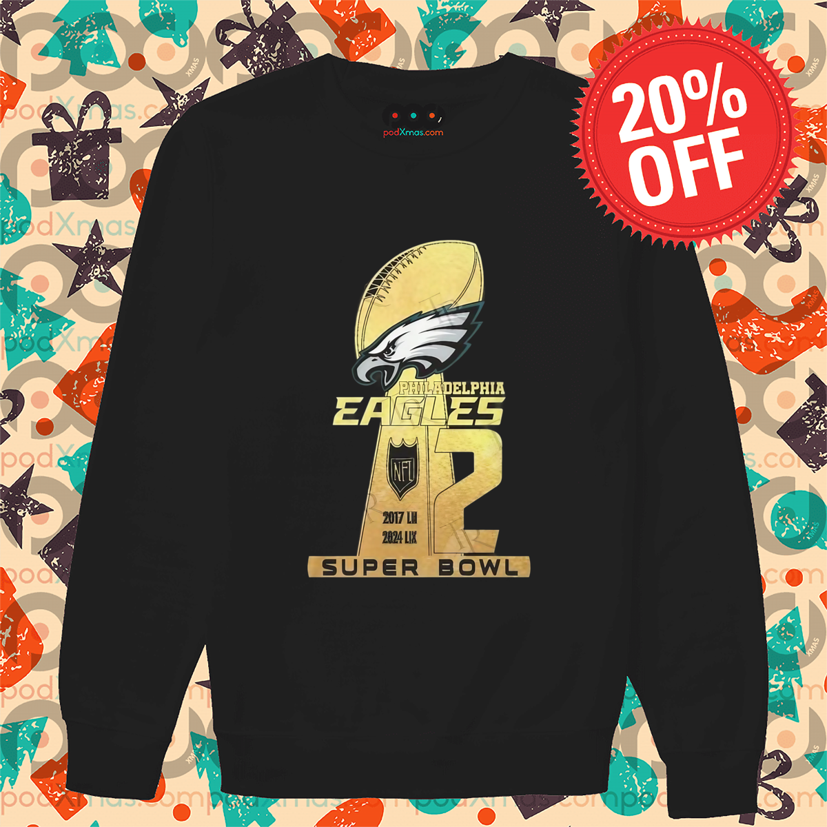 Philadelphia Eagles 2 Super Bowl 2017 2024 Shirt
