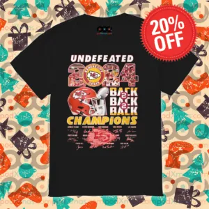 Undefeated 2024 Back 2 Back 2 Back Champions Kansas City Chiefs NFL Signatures Shirt