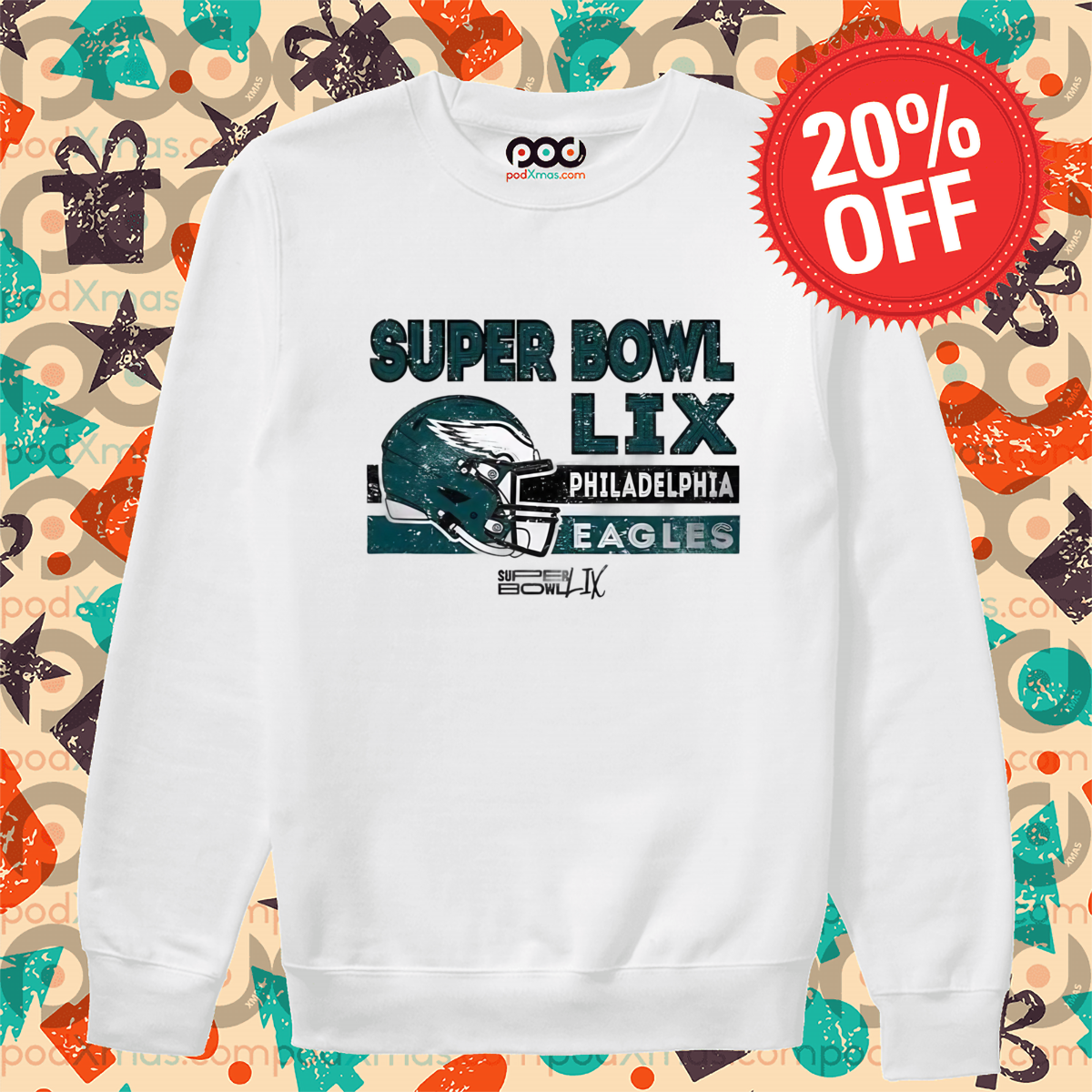 Philadelphia Eagles 2024 Super Bowl Helmet Shirt