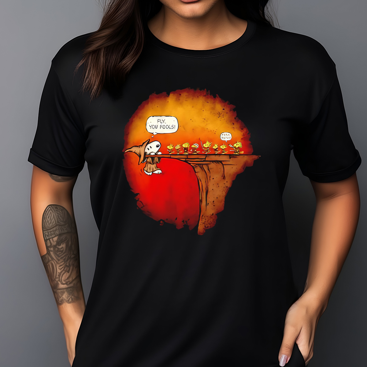 Snoopy and Woodstock Fly You Fools The Grey Beagle Peanut shirt
