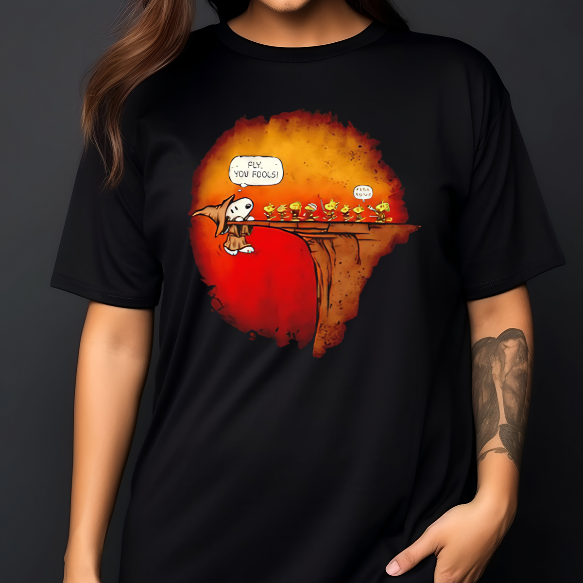 Snoopy and Woodstock Fly You Fools The Grey Beagle Peanut shirt