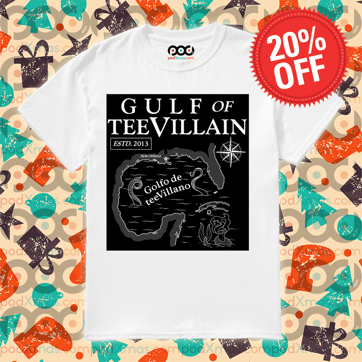 Gulf of tV Gulf of tee villain golfo de tee villano ESTD 2013 shirt