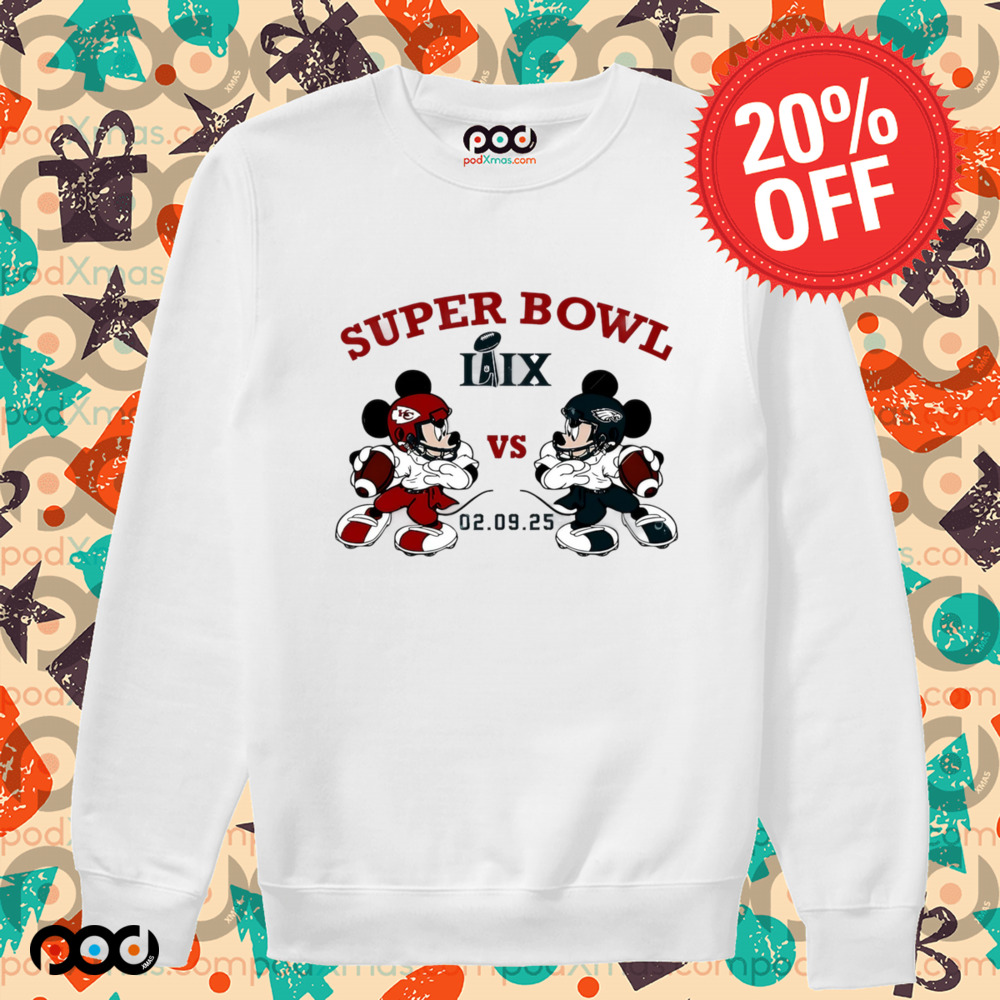 Eagles vs Chiefs Mickey Mouse Super Bowl LIX 2025 shirt
