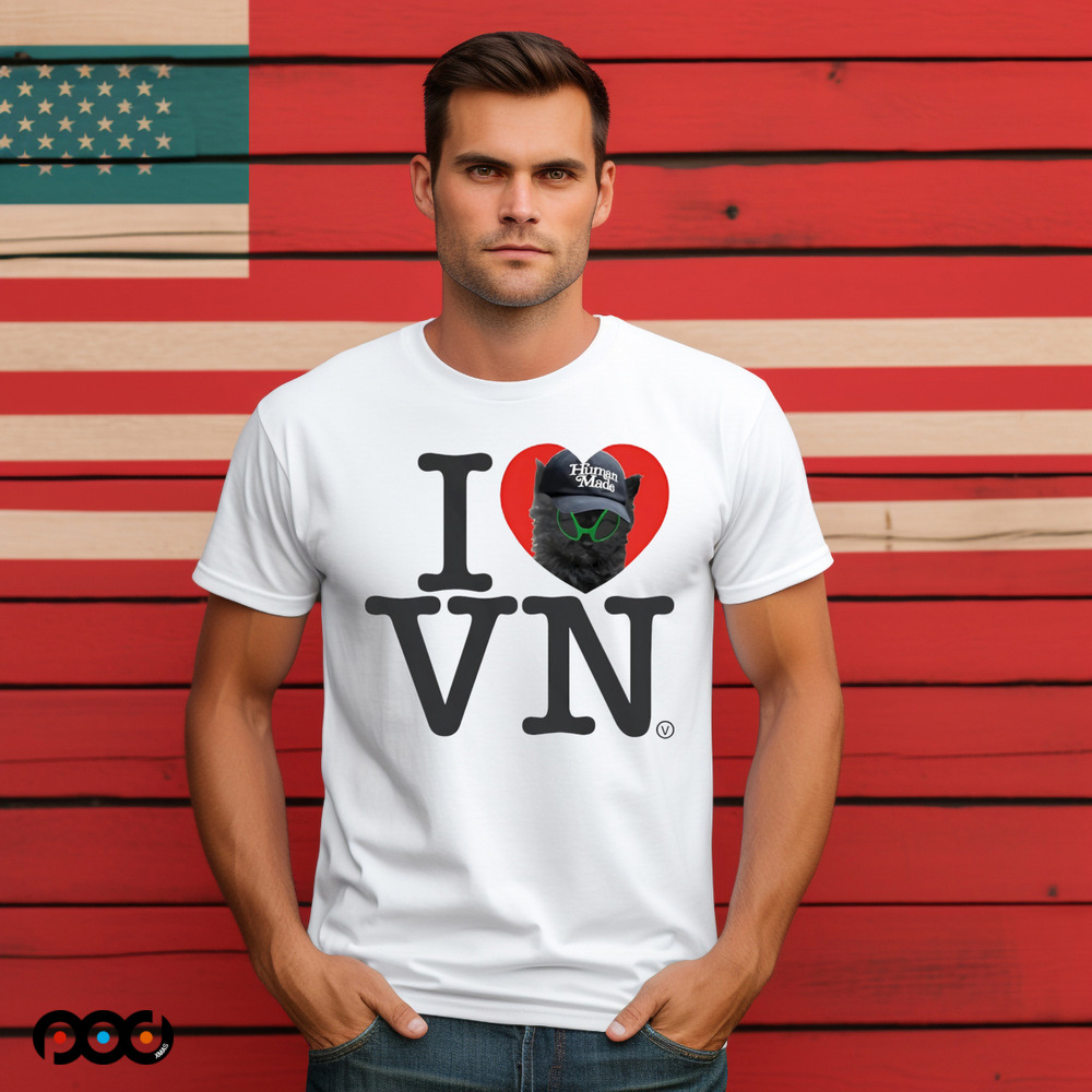 I Love VN human made black cat shirt