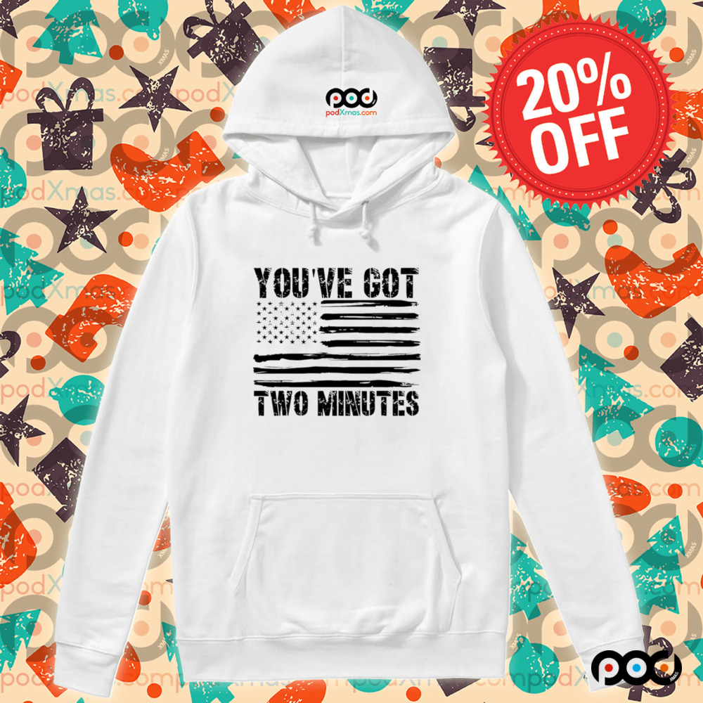 You’ve Got Two Minutes black white American flag shirt