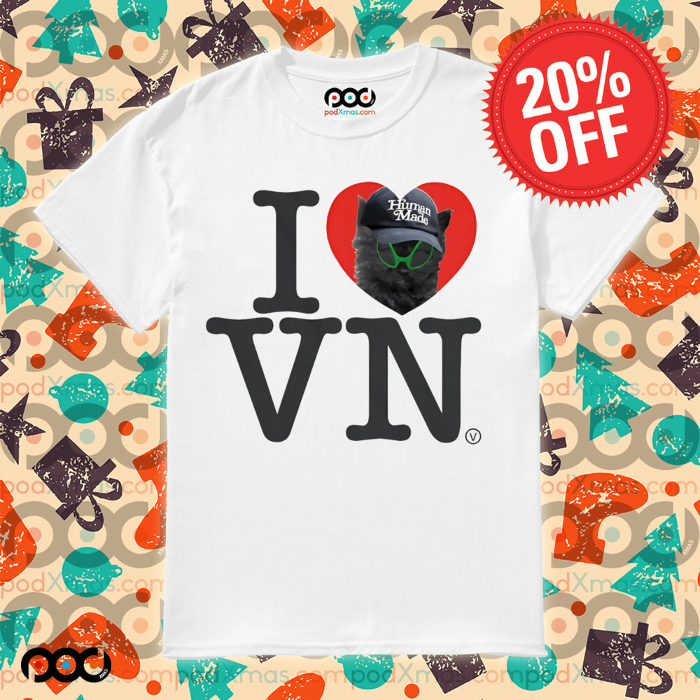 I Love VN human made black cat shirt