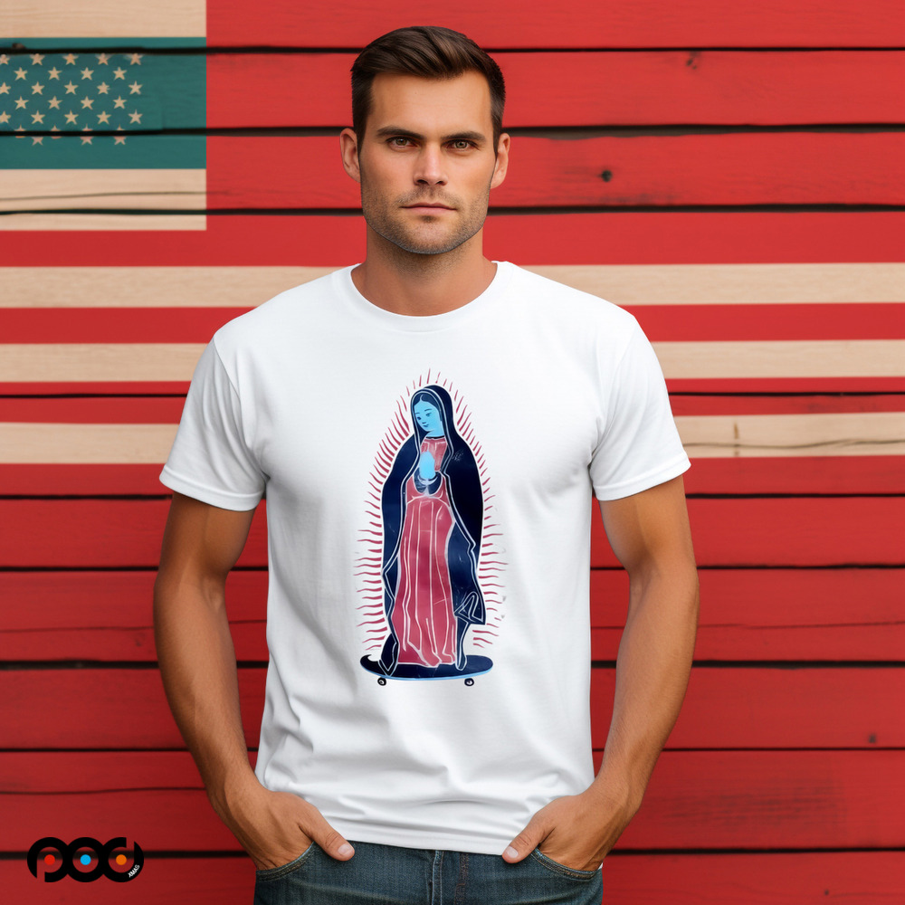 Our Lady Of Guadalupe On Skateboard Shirt