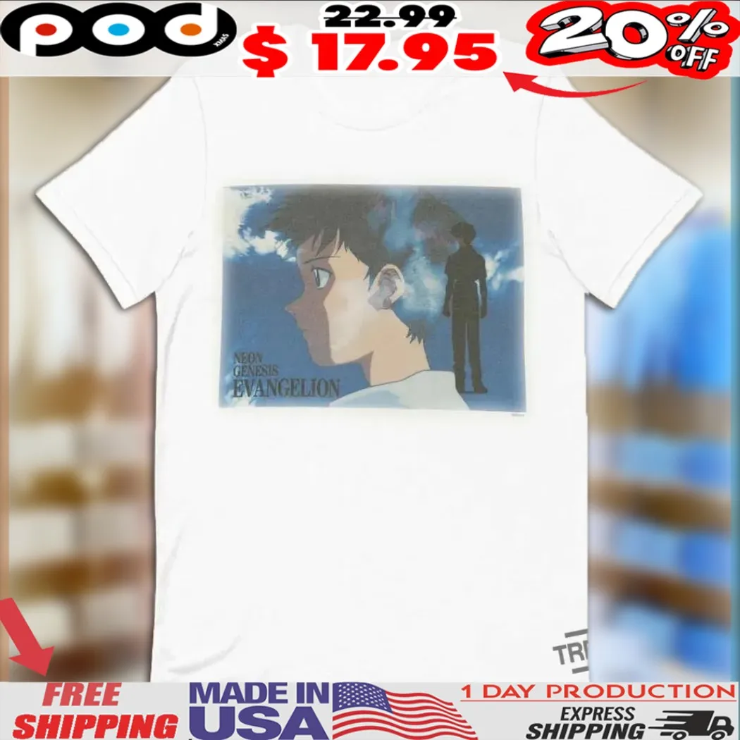 Shinji Ikari Neon Genesis Evangelion Blue Sky Anime Shirt Shinji Ikari Neon Genesis Evangelion Blue Sky Anime Shirt
