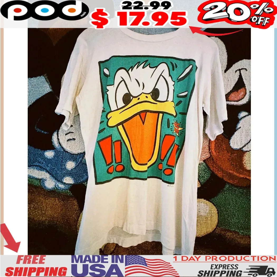 80s Angry Face Donald Duck Art Design Vintage Shirt