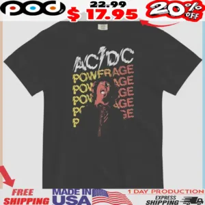 AC DC Powerage Angus 2025 Tour Shirt