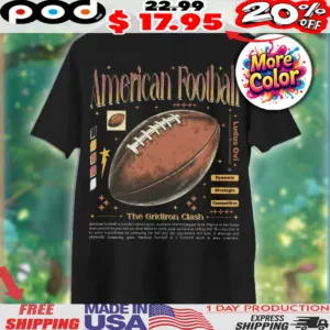 American Football The Gridiron Clash Sport Anatomy Football Novelty Knowledge Graphic Shirt