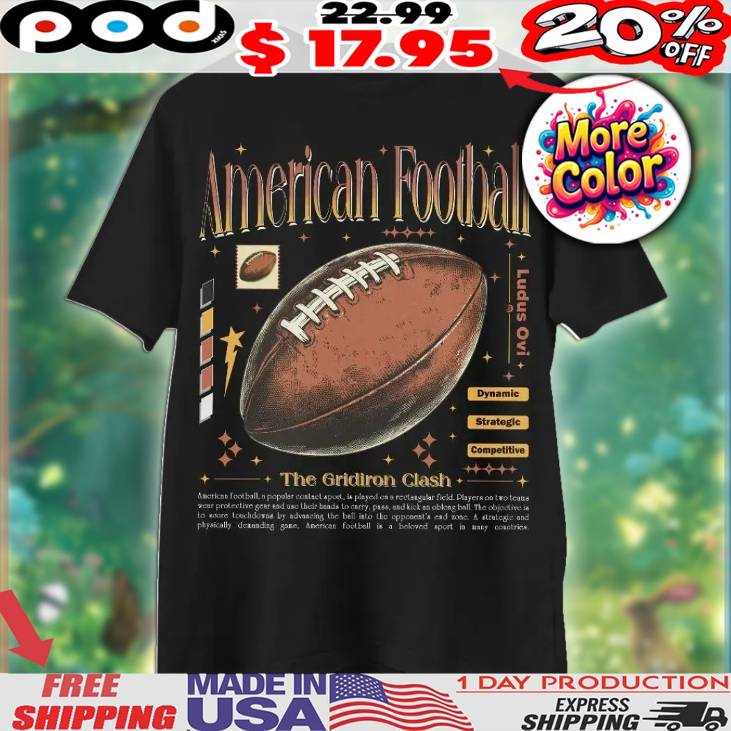 American Football The Gridiron Clash Sport Anatomy Football Novelty Knowledge Graphic Shirt