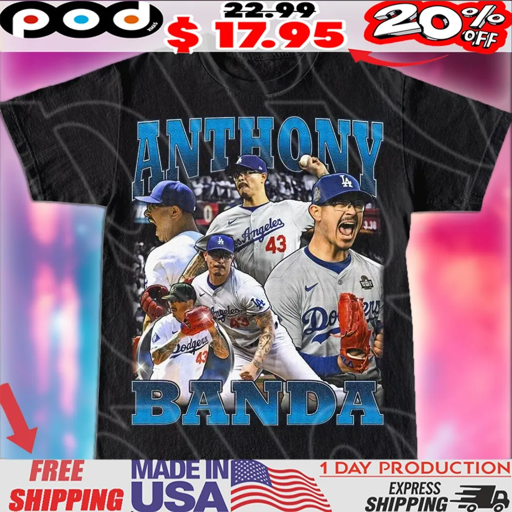 Anthony Banda 43 Baseball Pitcher Dodgers Los Angeles Vintage Bootleg Style Shirt