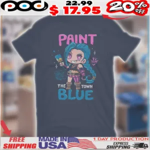 Arcane League Of Legends Paint The Town Blue Shirt