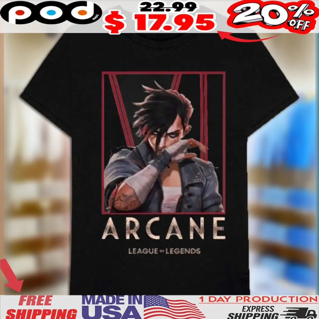 Arcane League Of Legends Vi Dark Wash Shirt