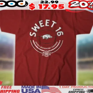 Arkansas Razorbacks Basketball Sweet Sixteen 2025 NCAA Men_s Basketball Championship Shirt