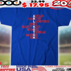 Arlington Texas Rangers Baseball Names Adolis Marcus Langford Heim Nasty Nate Seager 2025 Shirt