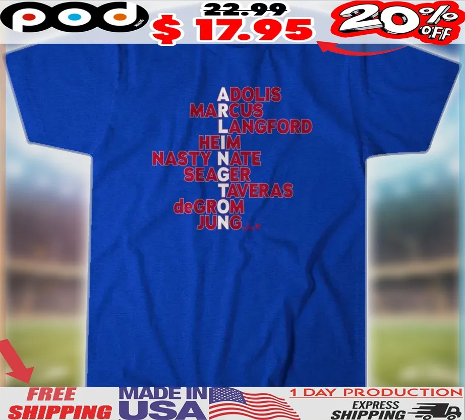 Arlington Texas Rangers Baseball Names Adolis Marcus Langford Heim Nasty Nate Seager 2025 Shirt