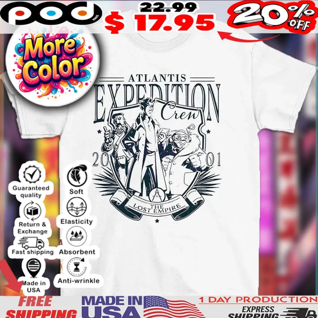Atlantis Expedition Crew 2001 The Lost Empire Disney cartoon shirt