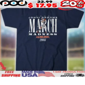 Auburn Men's Basketball Stars Johni Broome March Madness 2025 Shirt