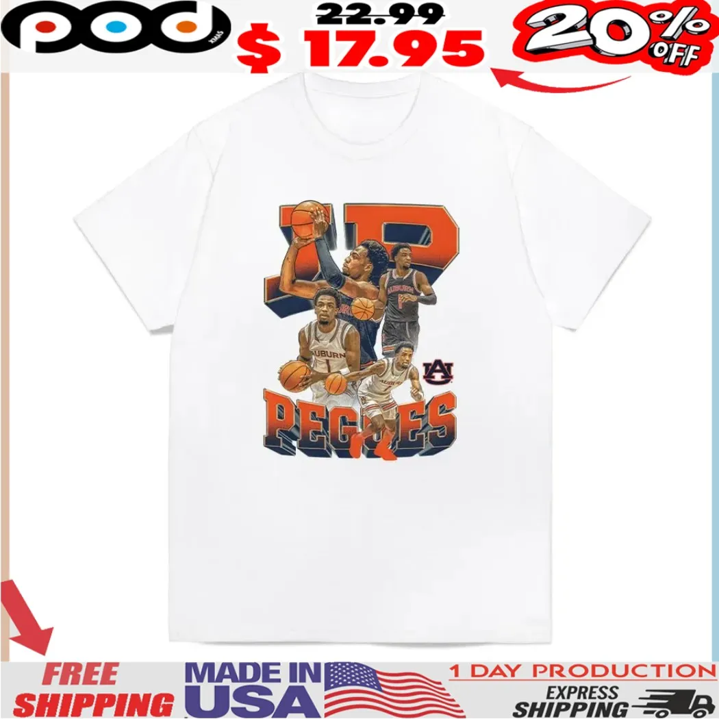 Auburn NCAA Men's Basketball JP Pegues AU logo vintage shirt