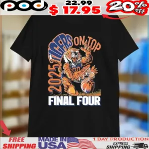 Auburn Tigers Basketball On Top Final Four 2025 Mascot Shirt
