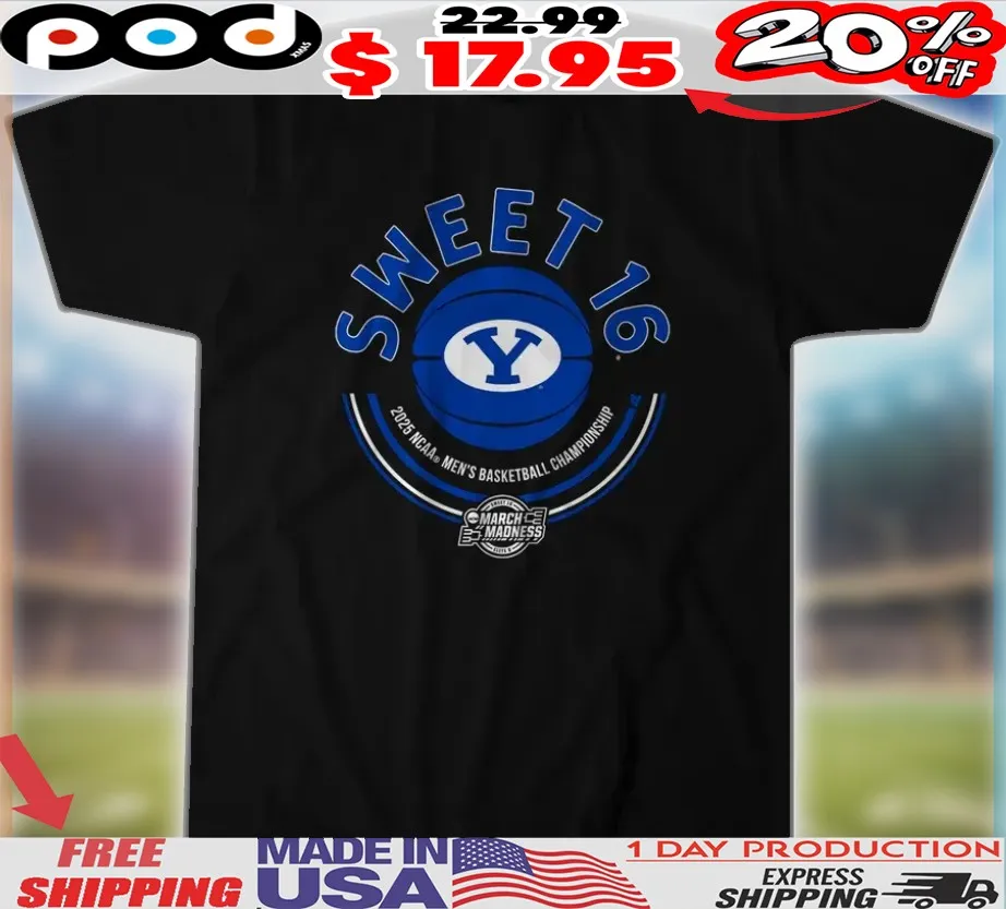 BYU Cougars Basketball Sweet 16 2025 NCAA Men_s Basketball Championship Shirt