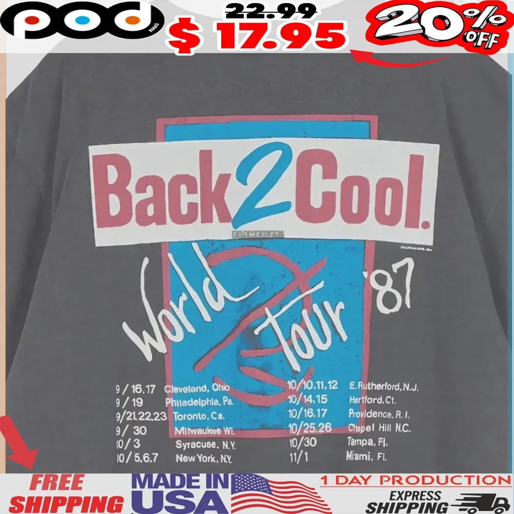 Back 2 Cool World Tour 1987 Vintage Concert Shirt