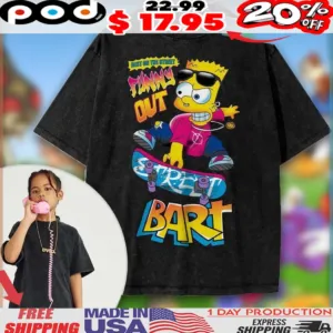 Bart Simpson Best On The Street Funny Out Bart Skateboard Animated Shirt