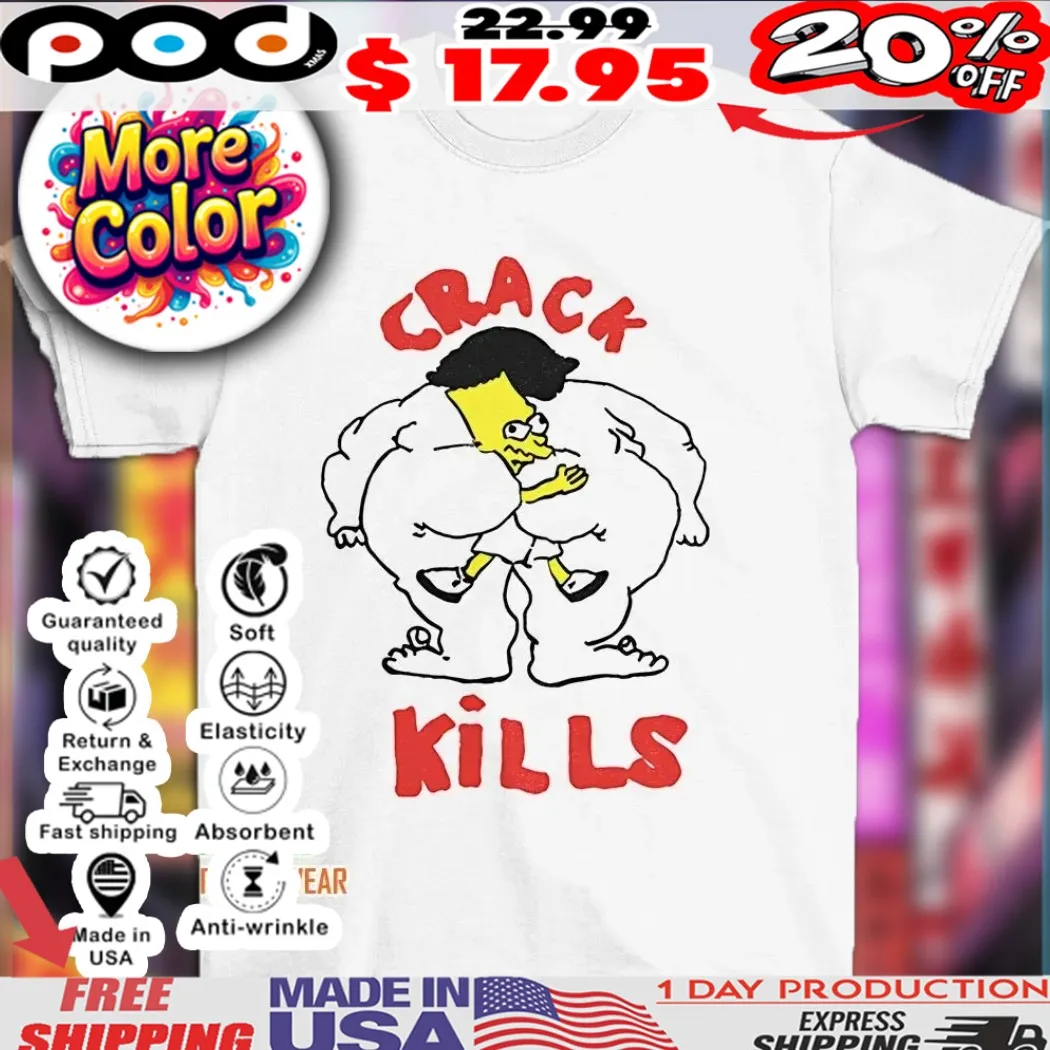 Bart Simpson crack kills vintage shirt