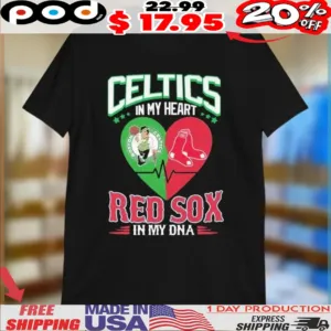 Boston Celtics In My Heart Boston Red Sox In My DNA Shirt