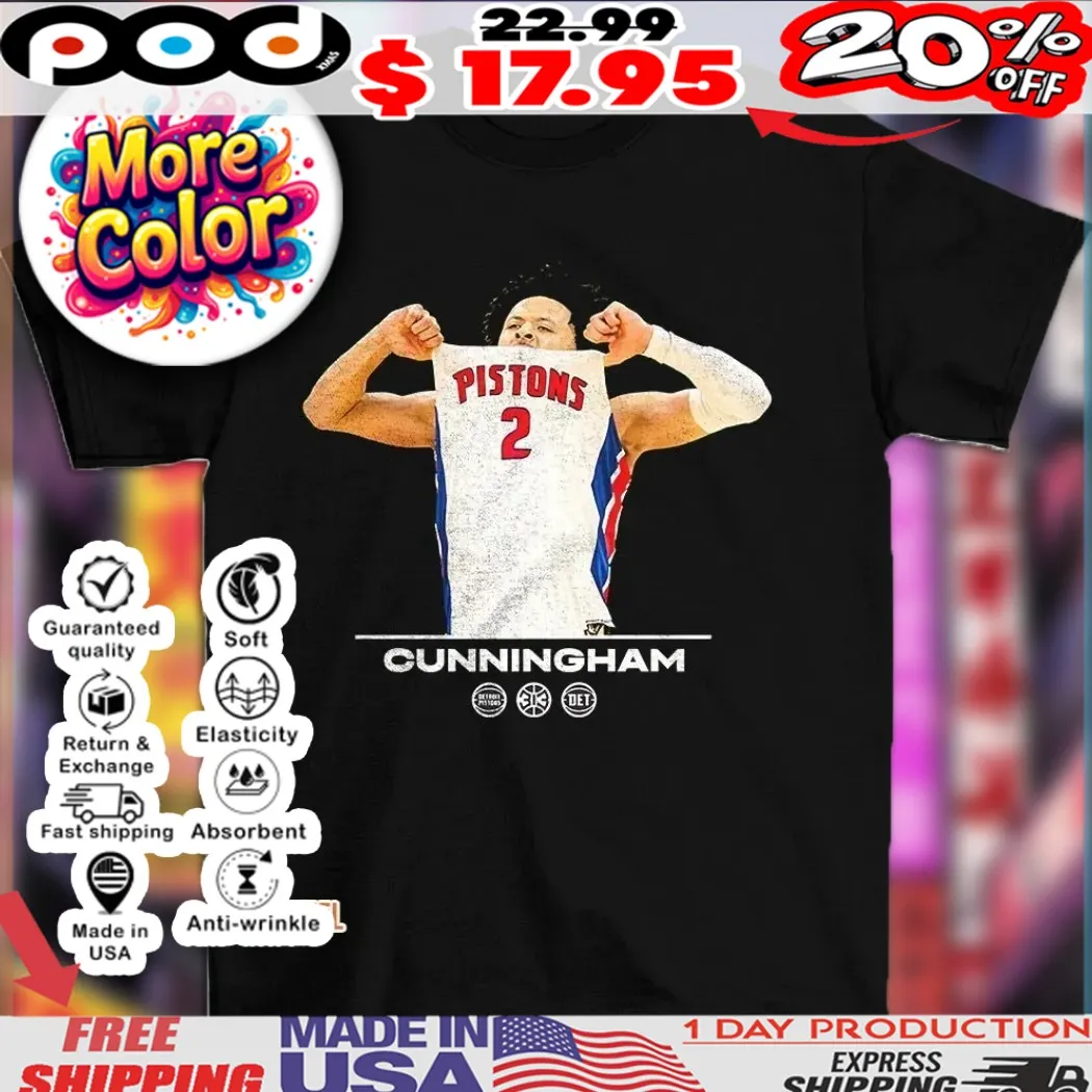 Cade Cunningham Detroit Pistons NBA basketball celebration vintage graphic shirt