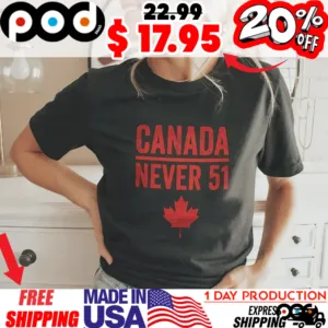 Canada Never 51 Maple Leaf Canada Flag Shirt