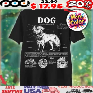 Canis Lupus Familiaris Dog Anatomy Animal Knowledge Dog Biology Novelty Graphic Shirt