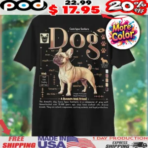 Canis lupus familiaris Bulldog Anatomy Animal Knowledge Dog Biology Novelty Graphic Shirt