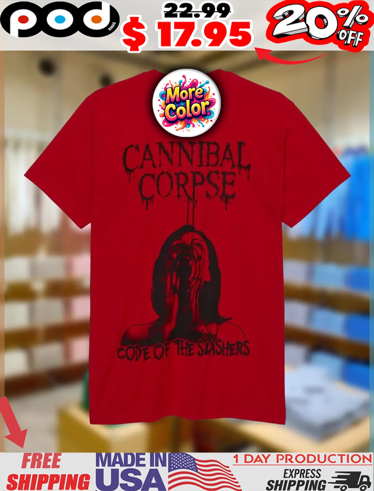 Cannibal Corpse Code Of The Slashers Horror Shirt