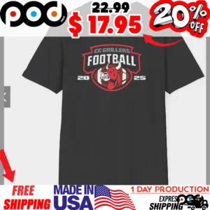 Cc Grillers Football 2025 Bull Head Mascot Logo Vintage Shirt