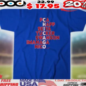 Chicago Cubs Baseball Names Pca Happ Seiya Tucker Swanson Imanaga Nico 2025 Shirt