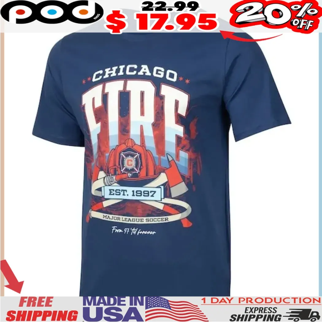 Chicago Fire EST 1997 Major League Soccer Sport Design Sweden Vintage 90's Relaxed T-Shirt