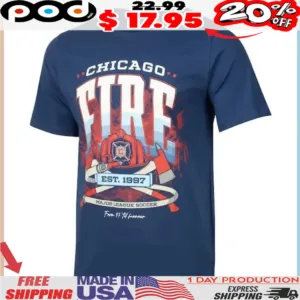 Chicago Fire EST 1997 Major League Soccer Sport Design Sweden Vintage 90's Relaxed T-Shirt