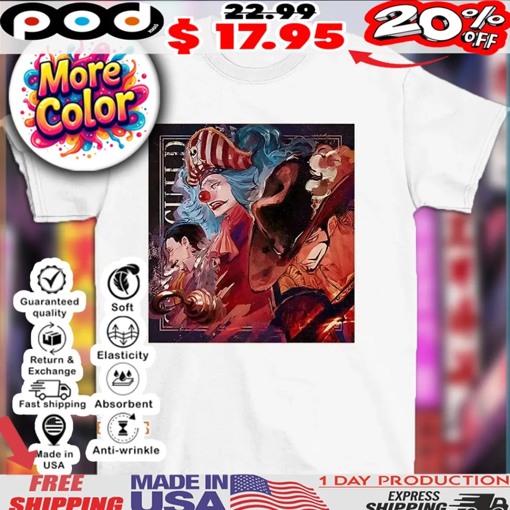 Crocodile and Buggy and Dracule Mihawk One Piece warlords and emperors clash art shirt