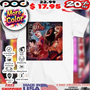 Crocodile and Buggy and Dracule Mihawk One Piece warlords and emperors clash art shirt